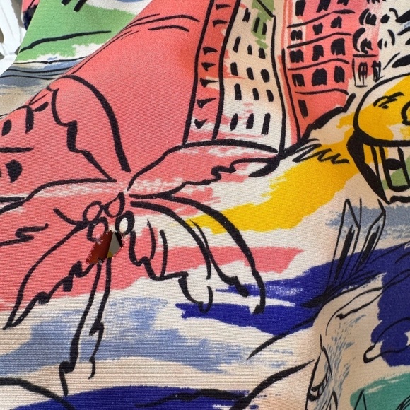 Vintage Stuart Lang Beach Button Down SOFT Flaw Hawaiian Style 12 Miami - Picture 2 of 7